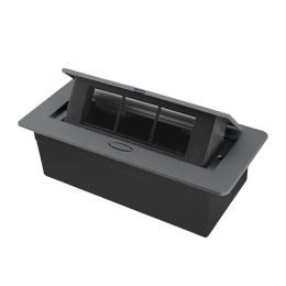 Пустий висувний розетковий люк на 3 модуля Livolo графіт (VL-SHS013-G)