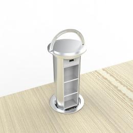 Висувний блок для трьох розеток із USB Livolo Сірий (VL-SHS021-S)