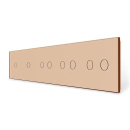 Панель для сенсорного вимикача 8 сенсорів (1-1-2-2-2) Livolo золото скло (VL-P701/01/02/02/02-10A)