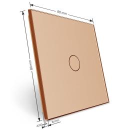 Бездротовий розумний сенсорний вимикач 1 сенсор Livolo золотий скло (VL-XR007-A)