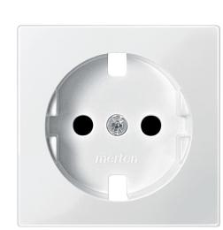 Накладка Schneider Electric Merten System M MTN2330-0319 з заземленням, із захисними шторками (полярно білий)