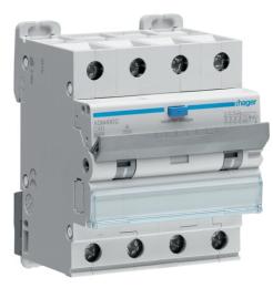 Диференційний автоматичний вимикач Hager ADM490C 6kA C-40A 30mA A