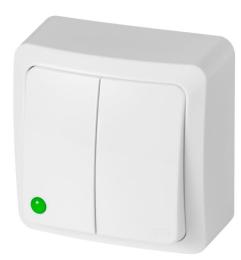 Двухклавішний вимикач Elektro-Plast Berg 3711-00 (білий)