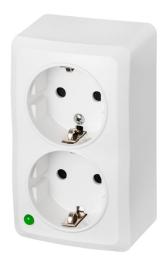 2-місна розетка Elektro-Plast Berg 3738-00 з заземленням (біла)
