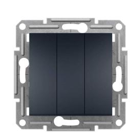 Трьохклавішний вимикач Schneider Electric Asfora EPH2100171 (антрацит)