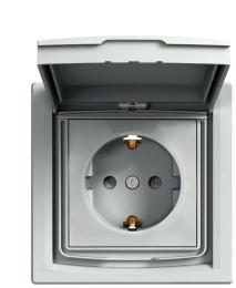 Розетка Schneider Electric Asfora EPH3100361 з заземленням і з шторками (алюміній)