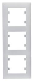 Вертикальна 3-місна рамка Hager WL5632 Lumina-Intens 3X (срібляста)