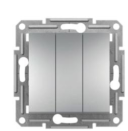 Трьохклавішний вимикач Schneider Electric Asfora EPH2100161 (алюміній)