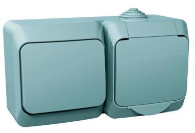 Розетка з вимикачем (сірий) Cedar Plus