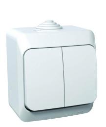 Вимикач 2-клавішний білий Cedar Plus