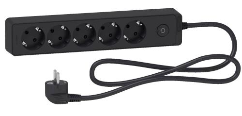 П'ятимісний подовжувач Schneider Electric ST9451B (1,5м) чорний