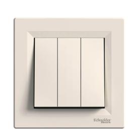 Трьохклавішний вимикач Schneider Electric Asfora EPH2100123 (кремовий)