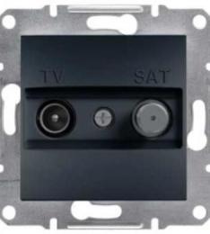 Розетка TV-SAT індивід.1dB без рамки антрацит Asfora, EPH3400471