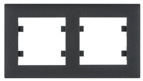 Горизонтальна 2-місна рамка Hager WL5723 Lumina-Intens 2X (чорна)