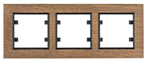 Горизонтальна 3-місна рамка Hager WL9236 Lumina-Passion 3Х (дерево дуб)
