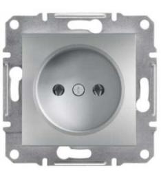 Розетка одинарна без рамки алюміній Asfora, EPH3000161