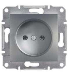 Розетка одинарна без рамки сталь Asfora, EPH3000162