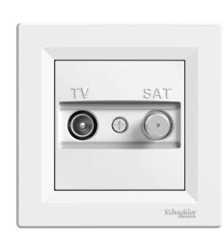 Розетка TV-SAT індивидуальна біла Asfora, EPH3400421