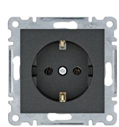 Розетка Hager WL1053 Lumina 16А/230В з заземленням (чорна)
