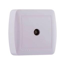 Розетка TV прохідна біла, Demet, Lezard (711-0200-129)