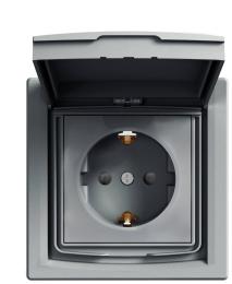 Розетка Schneider Electric Asfora EPH3100362 з заземленням і з шторками (сталь)