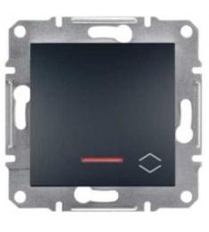 Перемикач з підсвіткою без рамки антрацит Asfora, EPH1500171