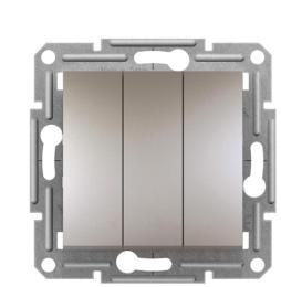 Трьохклавішний вимикач Schneider Electric Asfora EPH2100169 (бронза)