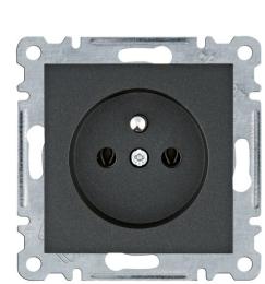 Розетка Hager WL1023 Lumina 16А/230В з заземленням (чорна)