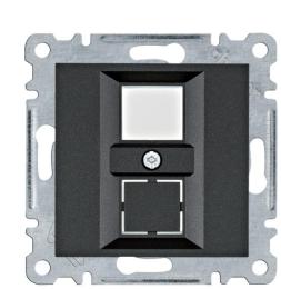 2-місна панель Hager WL2323 Lumina для RJ12/RJ45 (чорна)