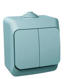 Вимикач 2-клавішний сірий Cedar Plus