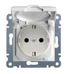 Розетка з кришкою, WL1150 Lumina-2, біла, Hager