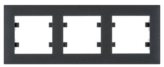 Горизонтальна 3-місна рамка Hager WL5733 Lumina-Intens 3X (чорна)