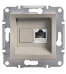 Розетка комп'ютерна 6 UTP без рамки бронза Asfora, EPH4700169