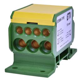Розподільчий блок ETI 001102424 EDBM-7/PE (192А 1x4-70; 3x2.5-25; 4x2.5-16)