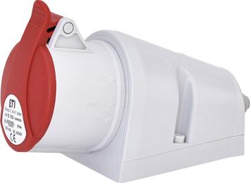 Настінний силовий роз'єм ETI 004482036 EZ-1653 IP44 (16A 400V 3P+N+PE)