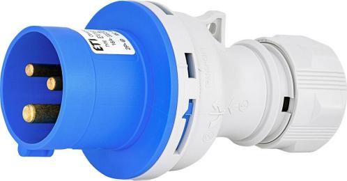 Кабельна силова вилка ETI 004482016 EV-1632 IP44 (16A 230V 2P+PE)