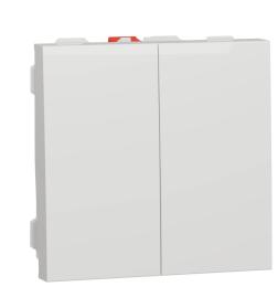 Двухклавішний вимикач Schneider Electric NU321118 (схема 5) 10А 2М (білий)
