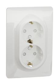 Подвійна розетка Schneider Electric NU206718 (гвинтовий затискач) (алюміній)