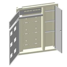 Цільнокорпусний вбудований поверховий щит Білмакс Б00022720 ЩЕ-8ст 02 зі слабкострумовим відсіком