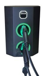 Трьохфазна зарядна станція для електромобілів Octa Energy W244-C22-C22 на 44кВт з 2 портами (Type 2 Type 2)