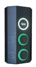 Однофазна зарядна станція для електромобілів Octa Energy SW214-C2-C2 на 14кВт з 2 портами (Type 2 Type 2)