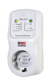 Реле напруги РН-117 в розетку 16А, Новатек-Електро