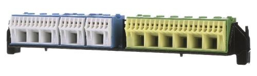 Шина (з тримачем) РЕ і N VZ464 для 4-рядних щитків Hager Volta