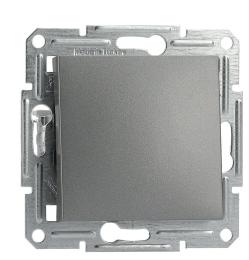 вимикач 1-клавішний без рамки сталь Asfora, EPH0100162