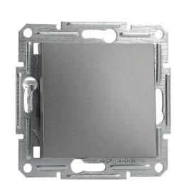 Перемикач 1-клавішний без рамки сталь Asfora, EPH0400162