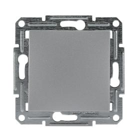 Перемикач 1-клавішний без рамки алюміній Asfora, EPH0400161