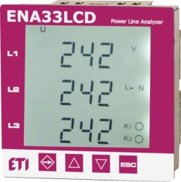 Трифазний аналізатор мережі ETI 004656910 ENA33LCD (96x96мм 230V AC)