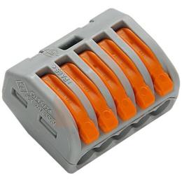 Клема на 5 дроти WAGO з натискними важелями (222-415)