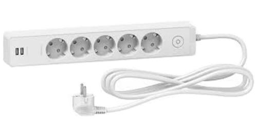 Подовжувач Schneider Electric ST945U3W на 5 гнізд і 2хUSB (3м) білий