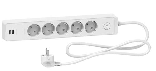 Подовжувач Schneider Electric ST945U1W на 5 гнізд і 2хUSB (1,5м) білий